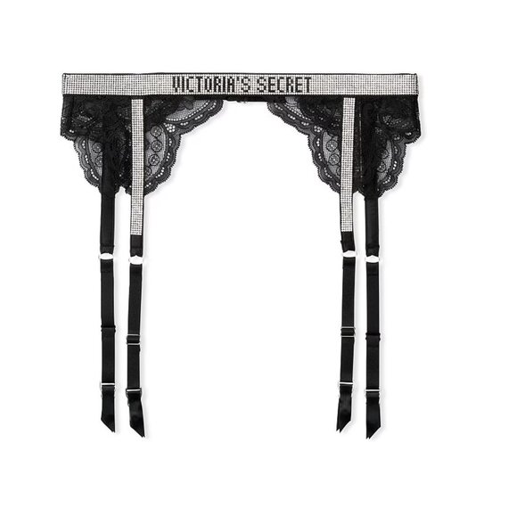 Victoria's Secret Shine 3 Piece Matching Lace Set w/ Lace Stockings - Picture 8 of 16